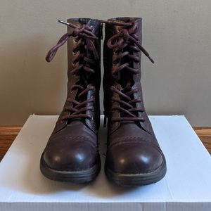 Burgundy combat boots